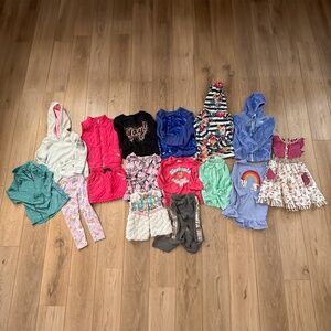 GIRLS PREPPY AND PRETTY COLORFUL FALL/WINTER CLOTHING BUNDLE SIZE XS/4T/5T